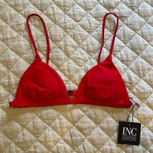 It’s Now Cool basic bralette swim top. Red. Women’s size L. NWT.